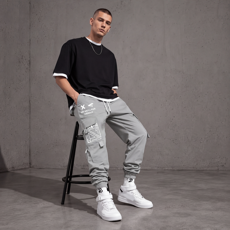 Pantalons cargo décontractés amples pour hommes