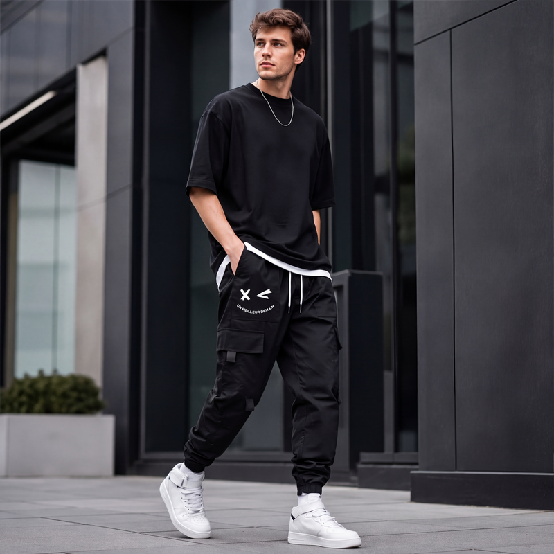 Pantalons cargo décontractés amples pour hommes