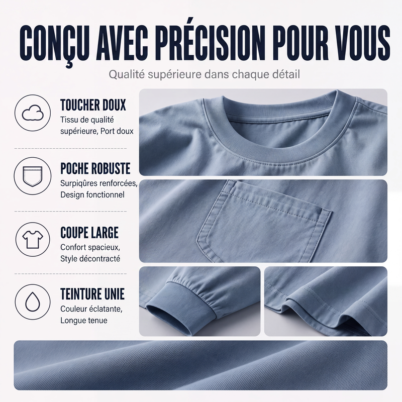 T-shirt à manches longues coupe ample pour homme