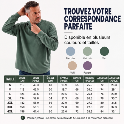 T-shirt à manches longues coupe ample pour homme