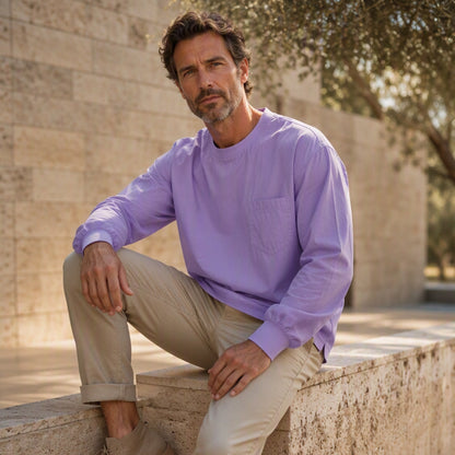 T-shirt à manches longues coupe ample pour homme