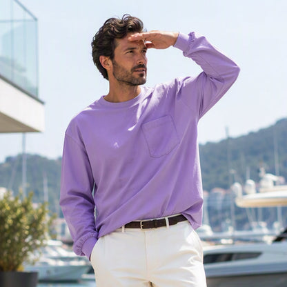T-shirt à manches longues coupe ample pour homme