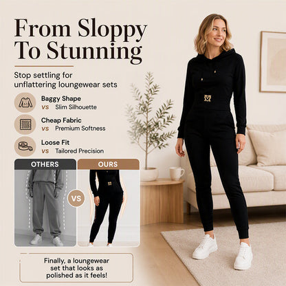 Ensemble sweat à capuche et pantalon à taille cintrée pour femme