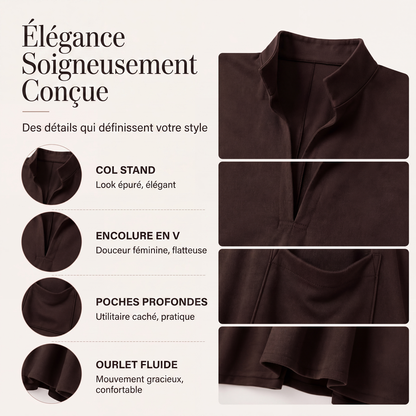 Robe ample pour femme avec poches, coupe drapée