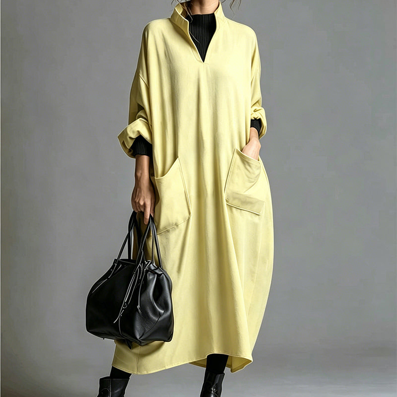 Robe ample pour femme avec poches, coupe drapée