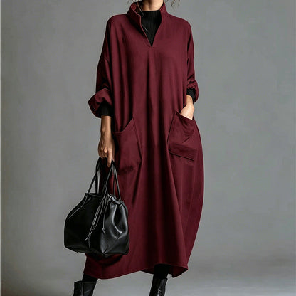 Robe ample pour femme avec poches, coupe drapée