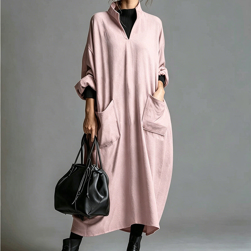 Robe ample pour femme avec poches, coupe drapée