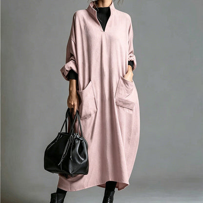 Robe ample pour femme avec poches, coupe drapée