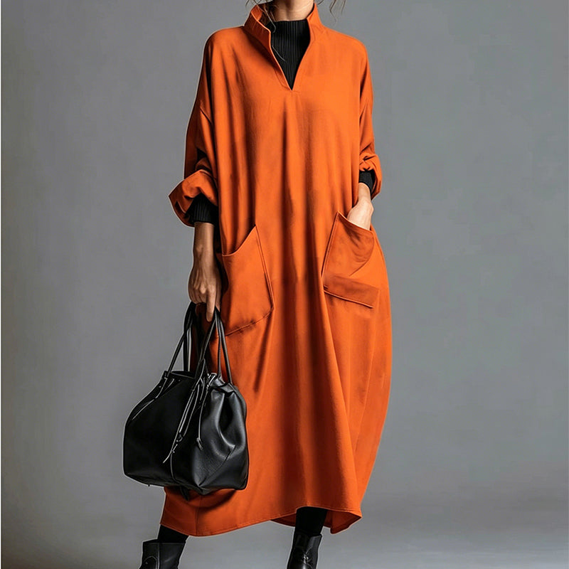 Robe ample pour femme avec poches, coupe drapée