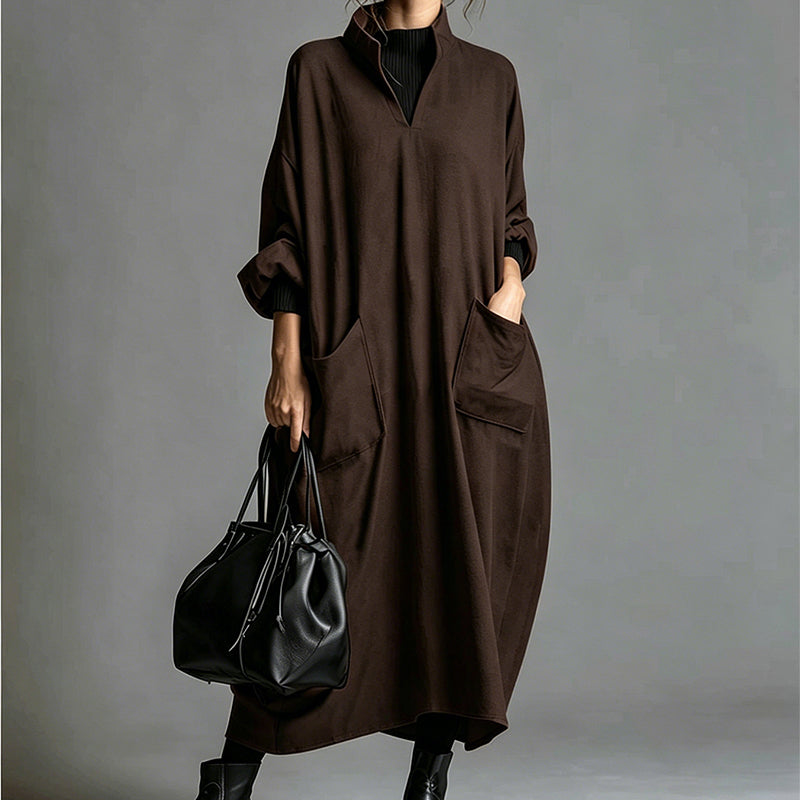 Robe ample pour femme avec poches, coupe drapée