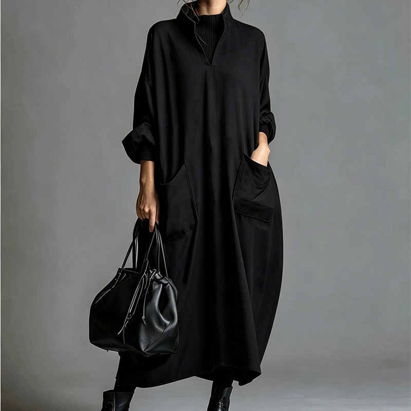 Robe ample pour femme avec poches, coupe drapée