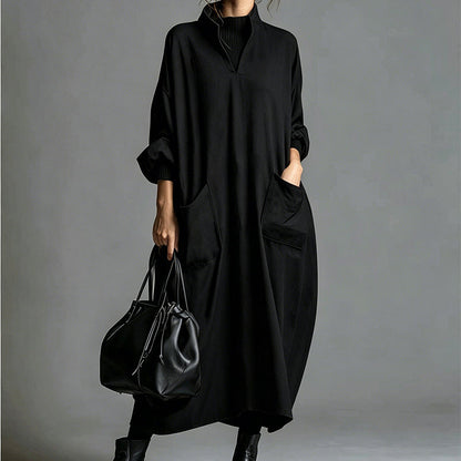 Robe ample pour femme avec poches, coupe drapée