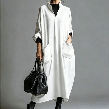 Robe ample pour femme avec poches, coupe drapée