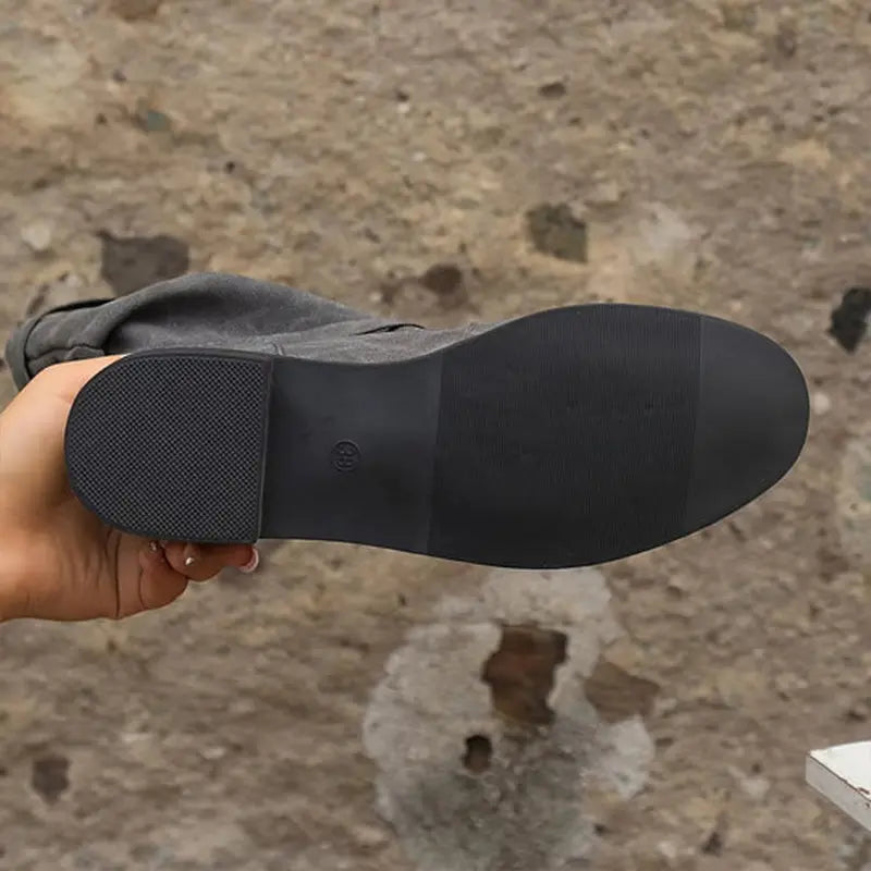 👢Bottes pour femmes à talons bas et boucle