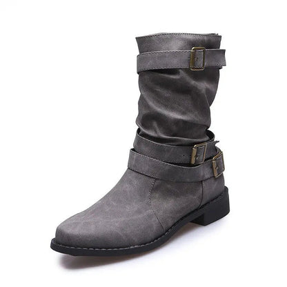 👢Bottes pour femmes à talons bas et boucle