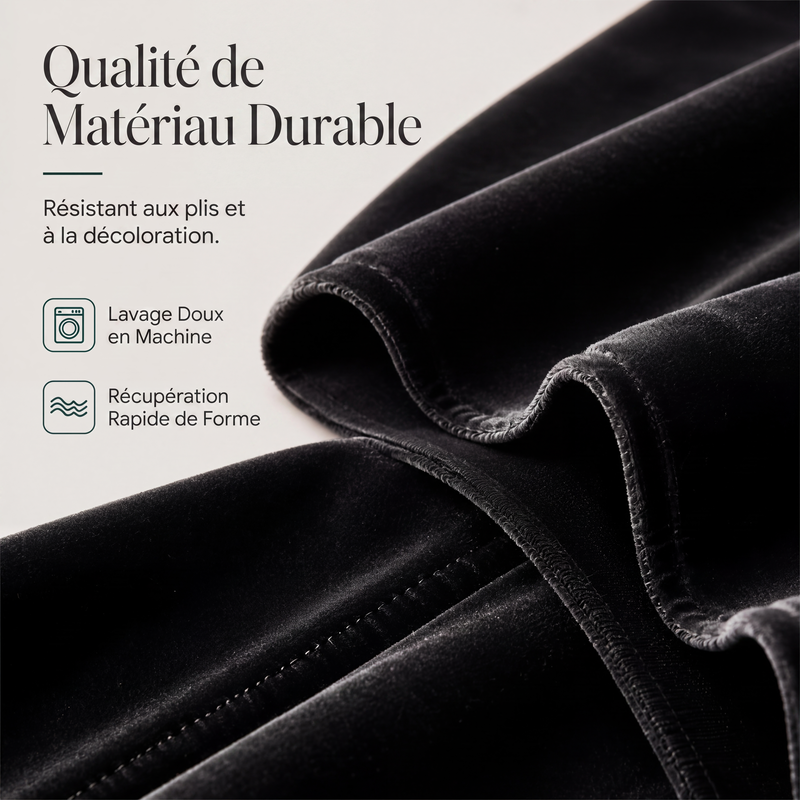 Robe longue élégante pour femme en velours à manches longues