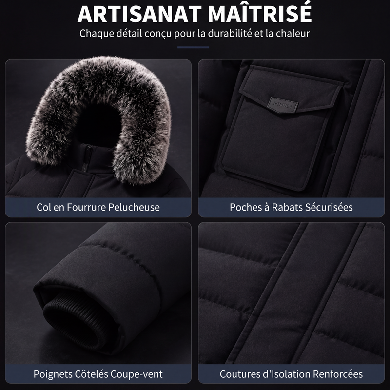 Manteau d'hiver matelassé chaud pour homme