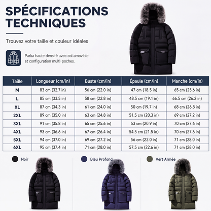 Manteau d'hiver matelassé chaud pour homme