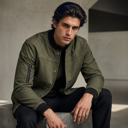 Blouson aviateur homme en faux daim