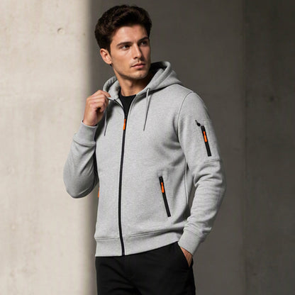 Veste cargo à capuche à fermeture éclair intégrale pour homme