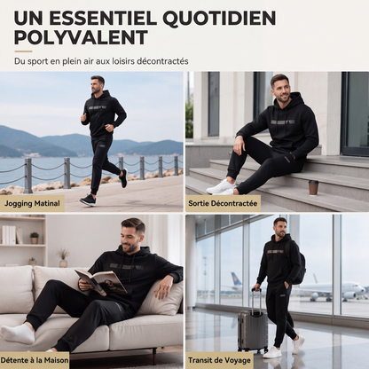 Ensemble 2 pièces pour homme : sweat à capuche et pantalon de survêtement