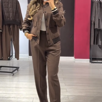 Ensemble veste et pantalon décontracté pour femme
