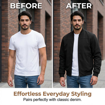 Blouson bomber classique pour homme à fermeture éclair