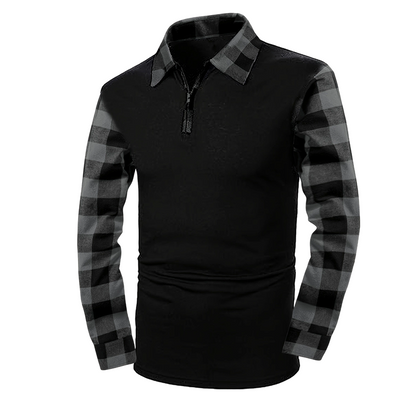 Chemise décontractée à manches longues et demi-zip pour homme