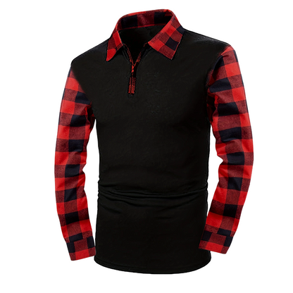 Chemise décontractée à manches longues et demi-zip pour homme