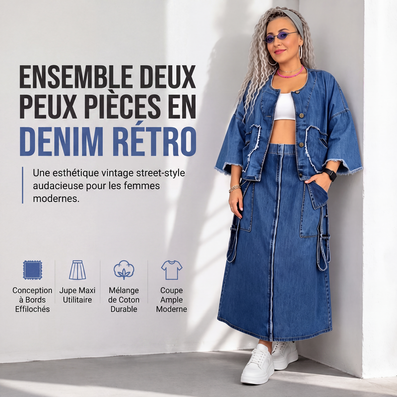 🌙 OFFRE LIMITÉE -50% ! 💕 Robe longue en jean amincissante