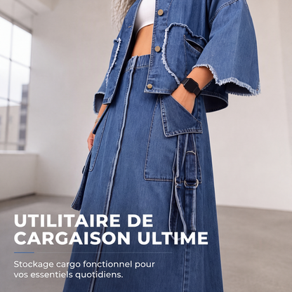 🌙 OFFRE LIMITÉE -50% ! 💕 Robe longue en jean amincissante