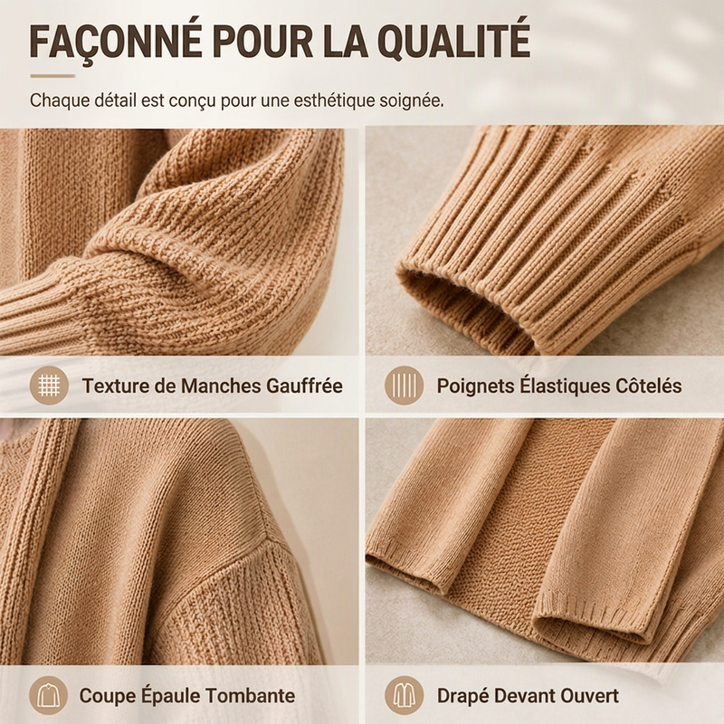 Cardigan en maille coupe ample pour femme
