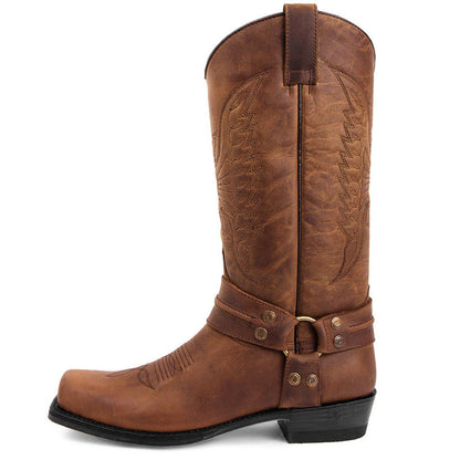 Bottes de cowboy western à bout carré pour hommes