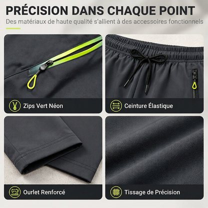 Pantalons de sport décontractés pour femme avec poches zippées