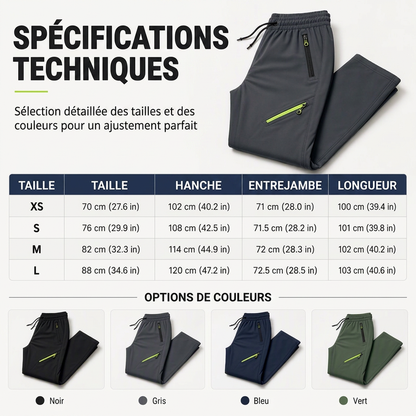 Pantalons de sport décontractés pour femme avec poches zippées