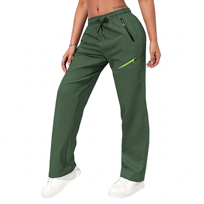 Pantalons de sport décontractés pour femme avec poches zippées