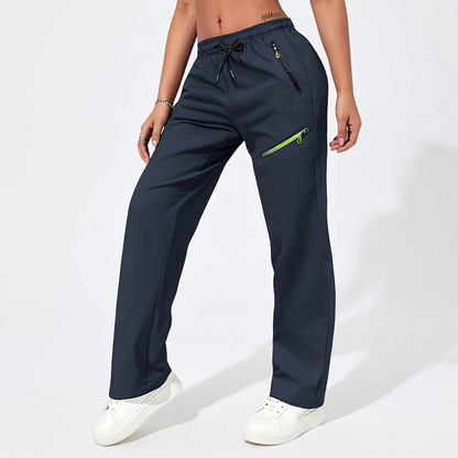 Pantalons de sport décontractés pour femme avec poches zippées