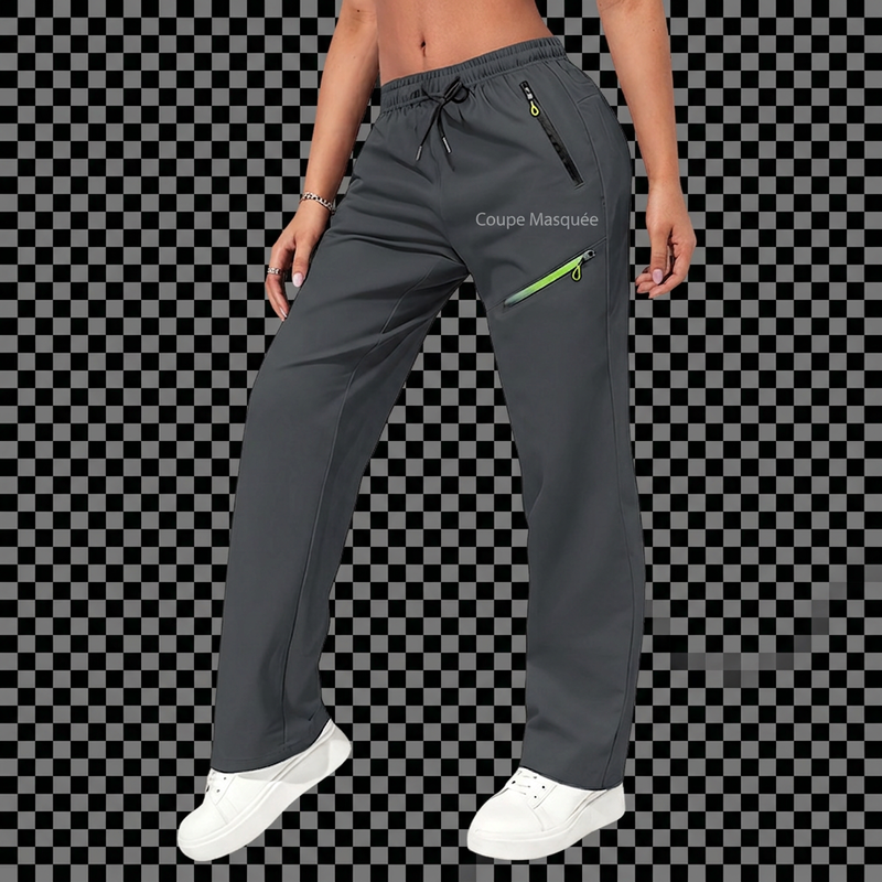 Pantalons de sport décontractés pour femme avec poches zippées