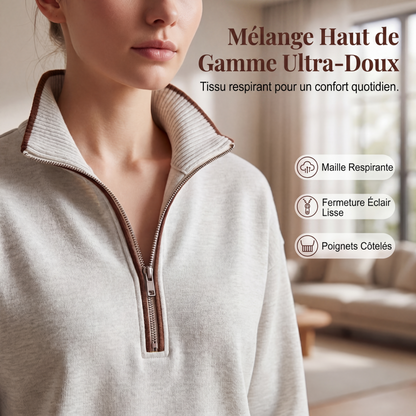 Ensemble de survêtement à demi-zip pour femme