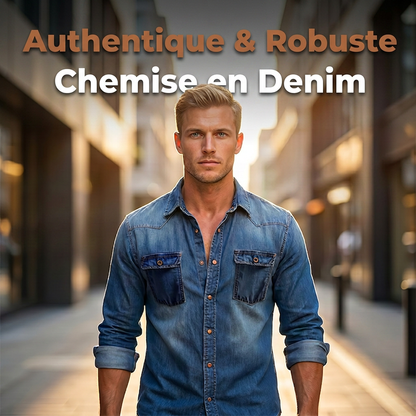 Chemise en jean à manches longues pour homme, cardigan décontracté à boutons