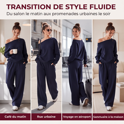 🌸 OFFRE LIMITÉE –50% ! ✨ Ensemble 2 pièces sweat-shirt et pantalon de survêtement pour femme