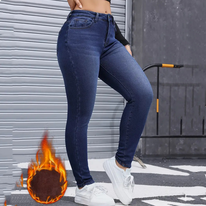 🌸 OFFRE LIMITÉE –50% ! ✨ Jean skinny pour femme, très extensible, doublé de peluche