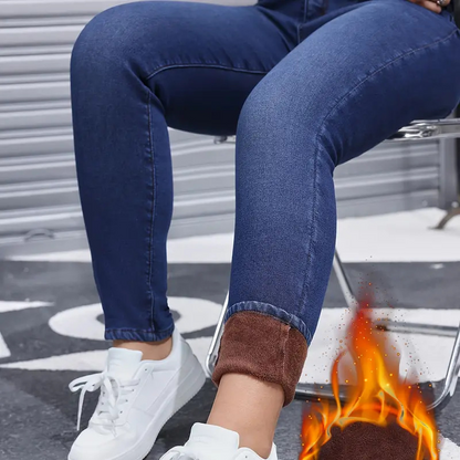 🌸 OFFRE LIMITÉE –50% ! ✨ Jean skinny pour femme, très extensible, doublé de peluche