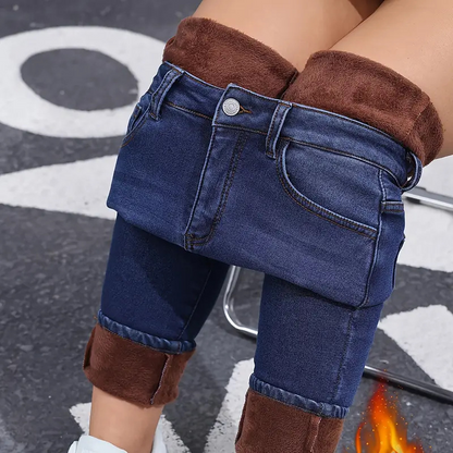 🌸 OFFRE LIMITÉE –50% ! ✨ Jean skinny pour femme, très extensible, doublé de peluche