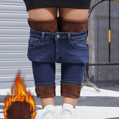 🌸 OFFRE LIMITÉE –50% ! ✨ Jean skinny pour femme, très extensible, doublé de peluche