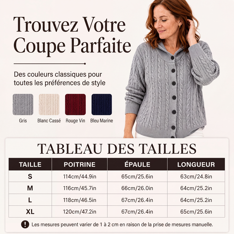 Cardigan à capuche en maille tressée pour femme