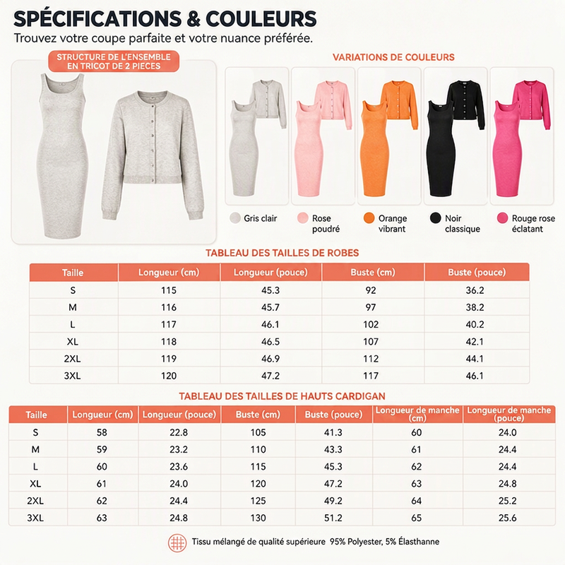 Ensemble robe camisole élégante et veste courte pour femme