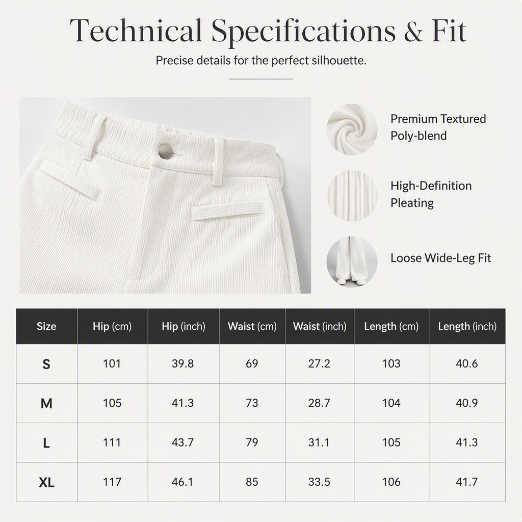 Pantalon large en velours côtelé à taille haute pour femme 