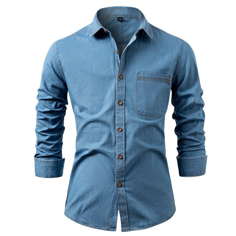 📢📢50 % DE RÉDUCTION !! ⏰ Chemise en jean décontractée à manches longues pour homme