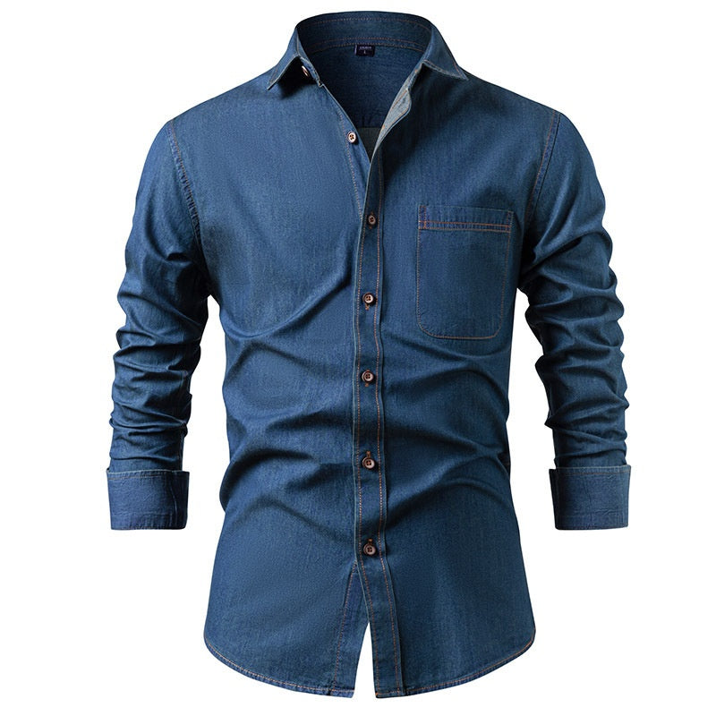 📢📢50 % DE RÉDUCTION !! ⏰ Chemise en jean décontractée à manches longues pour homme